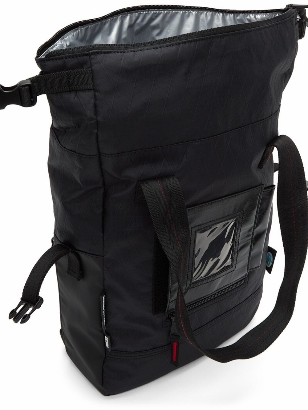 Diesel Black Quilted Backpack with Red Stitching